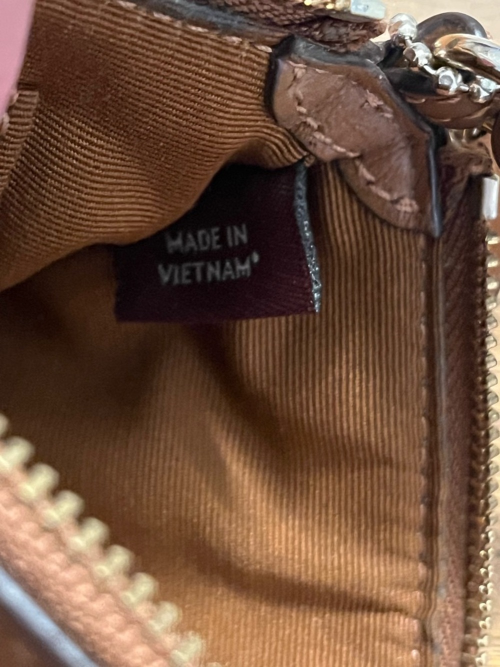 Coach Brown Leather Corner Zip Wristlet - Picture 8 of 8